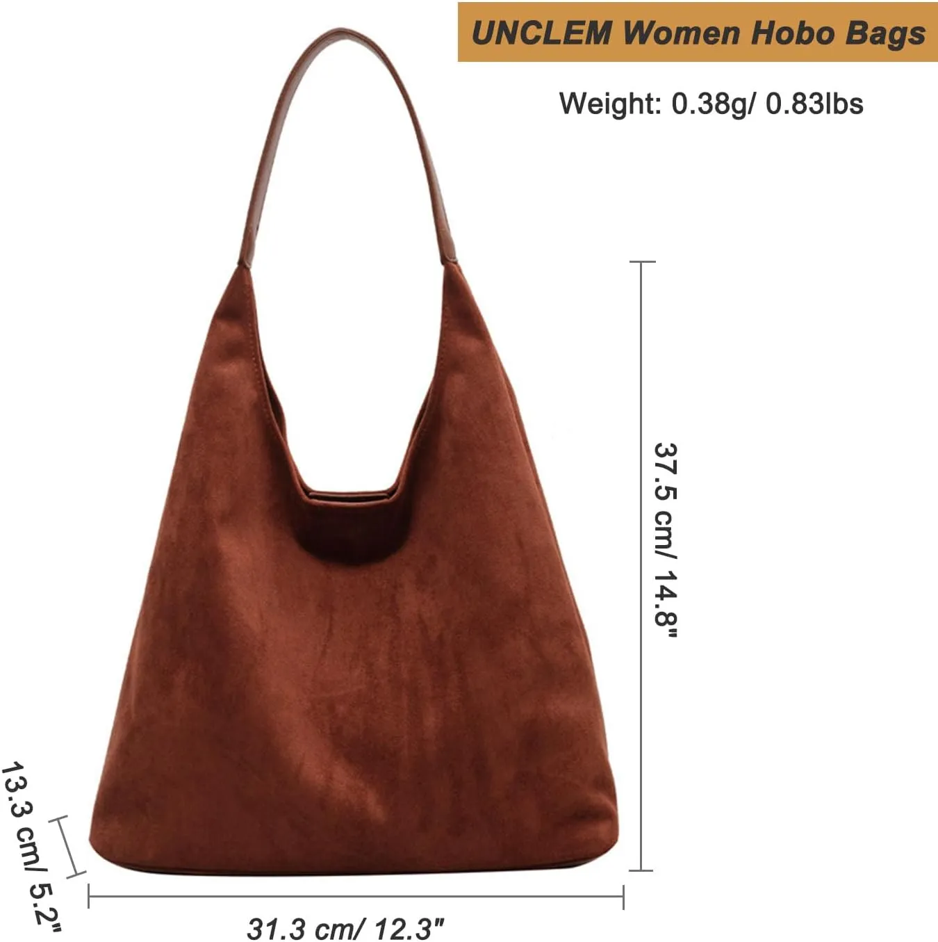 Women Suede Hobo Bags - Vintage Leather Slouchy Shoulder Tote Handbag