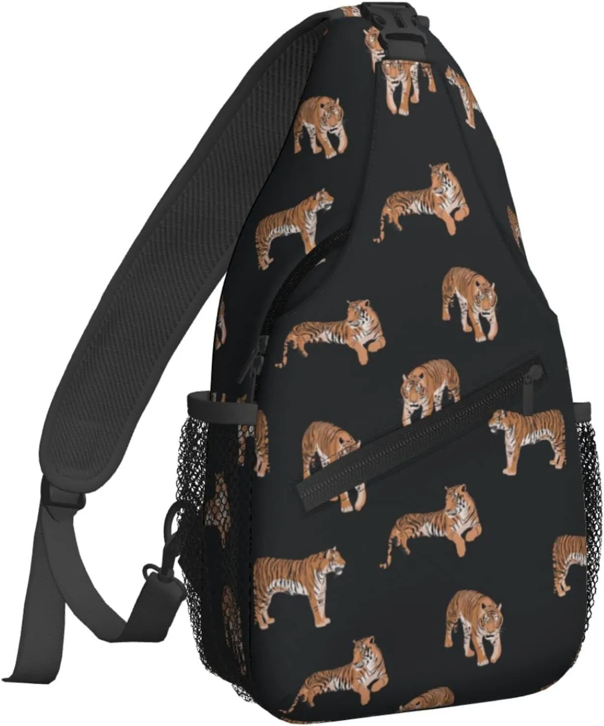 Women Tiger Animal Trendy Pattern Crossbody Sling Backpack for Men Chest Bag Shoulder Bag Lightweight One Strap Backpack Travel Outdoor Daypack