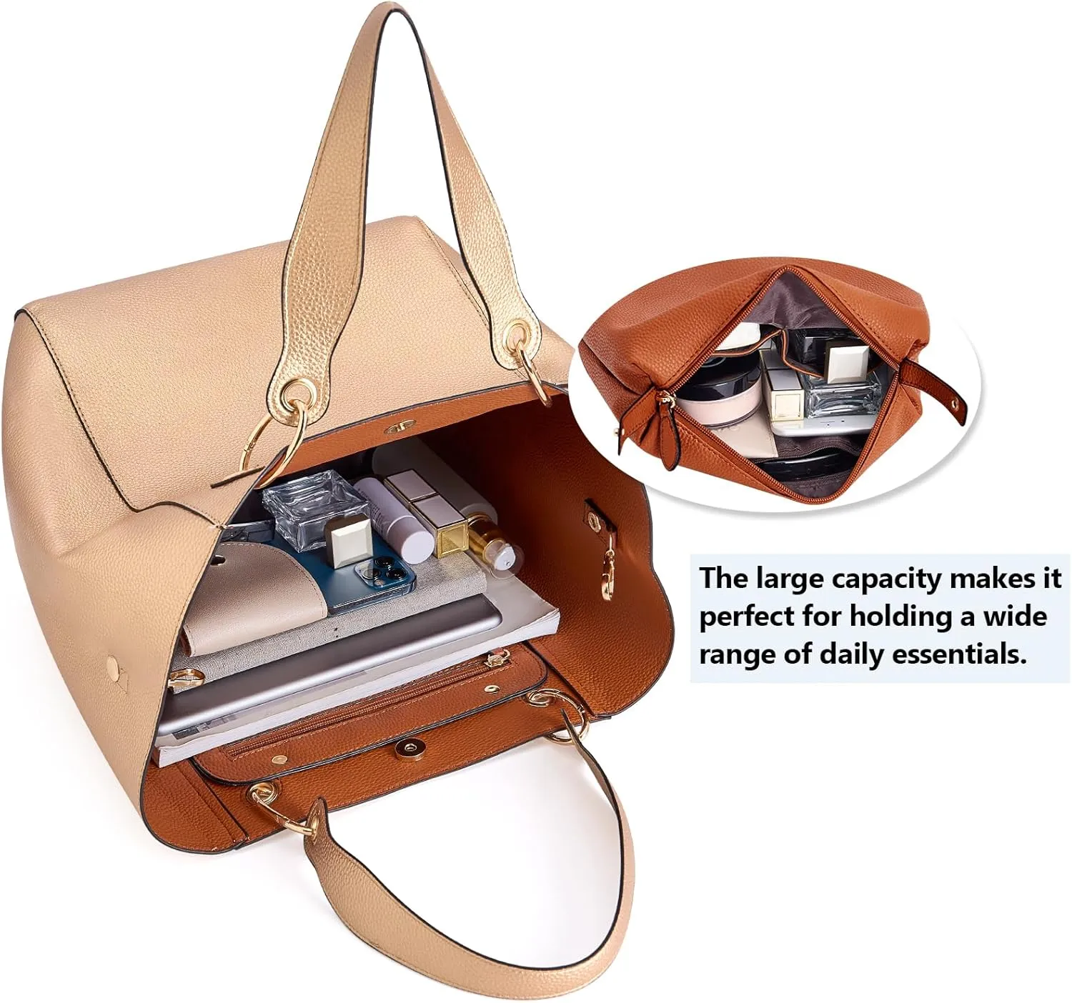Women Tote Shoulder Bag Large Capacity Top Handle Satchel Handbag Designer Hobo Purse