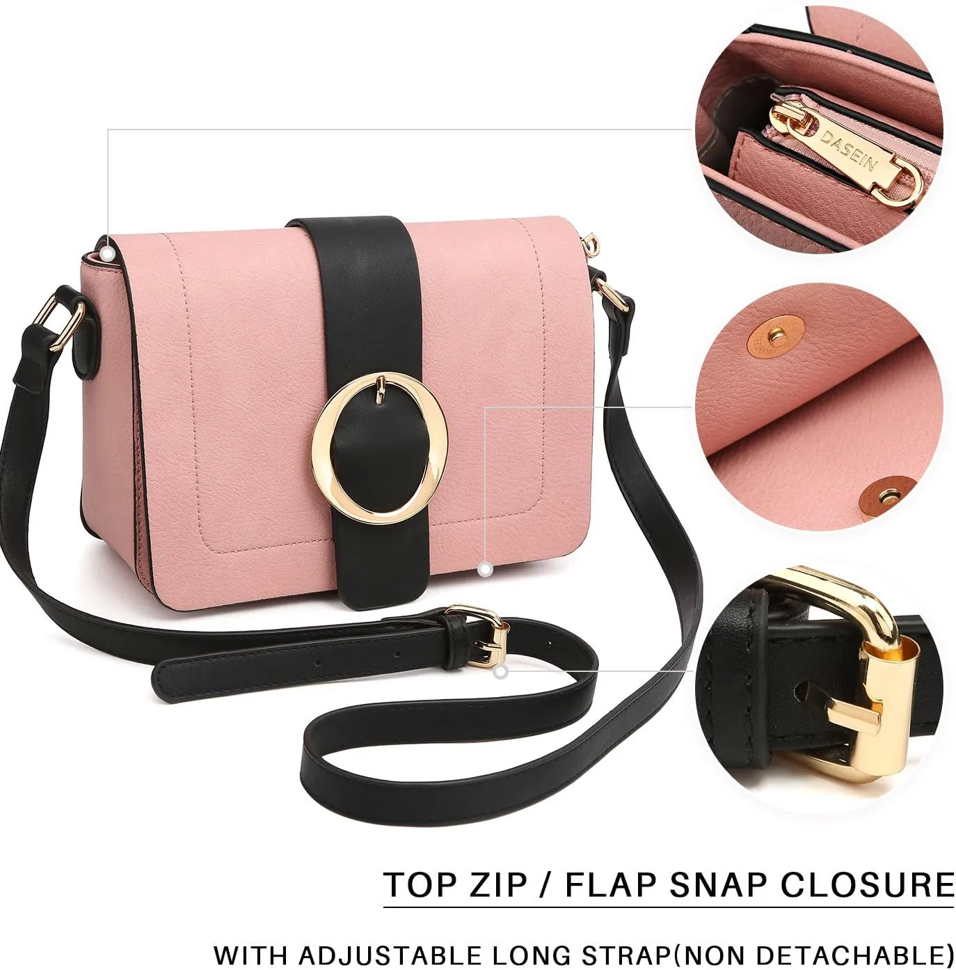 Women Vegan Leather Crossbody Shoulder Bags Fashion Purses Structured Messenger Bags