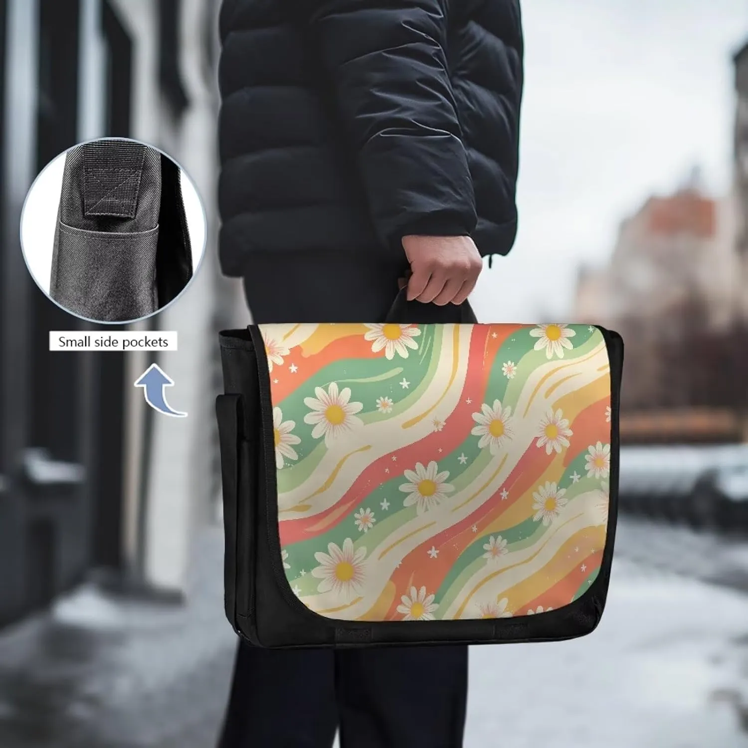 Women Vintage Flap Crossbody Bag Classic Large Messenger Bag Travel Shoulder Handbag Men Portable Laptop Satchel
