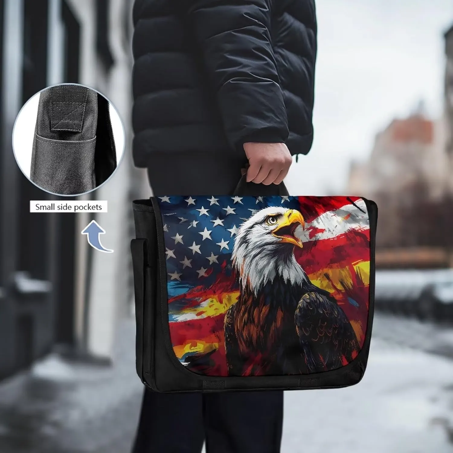 Women Vintage Flap Crossbody Bag Classic Large Messenger Bag Travel Shoulder Handbag Men Portable Laptop Satchel