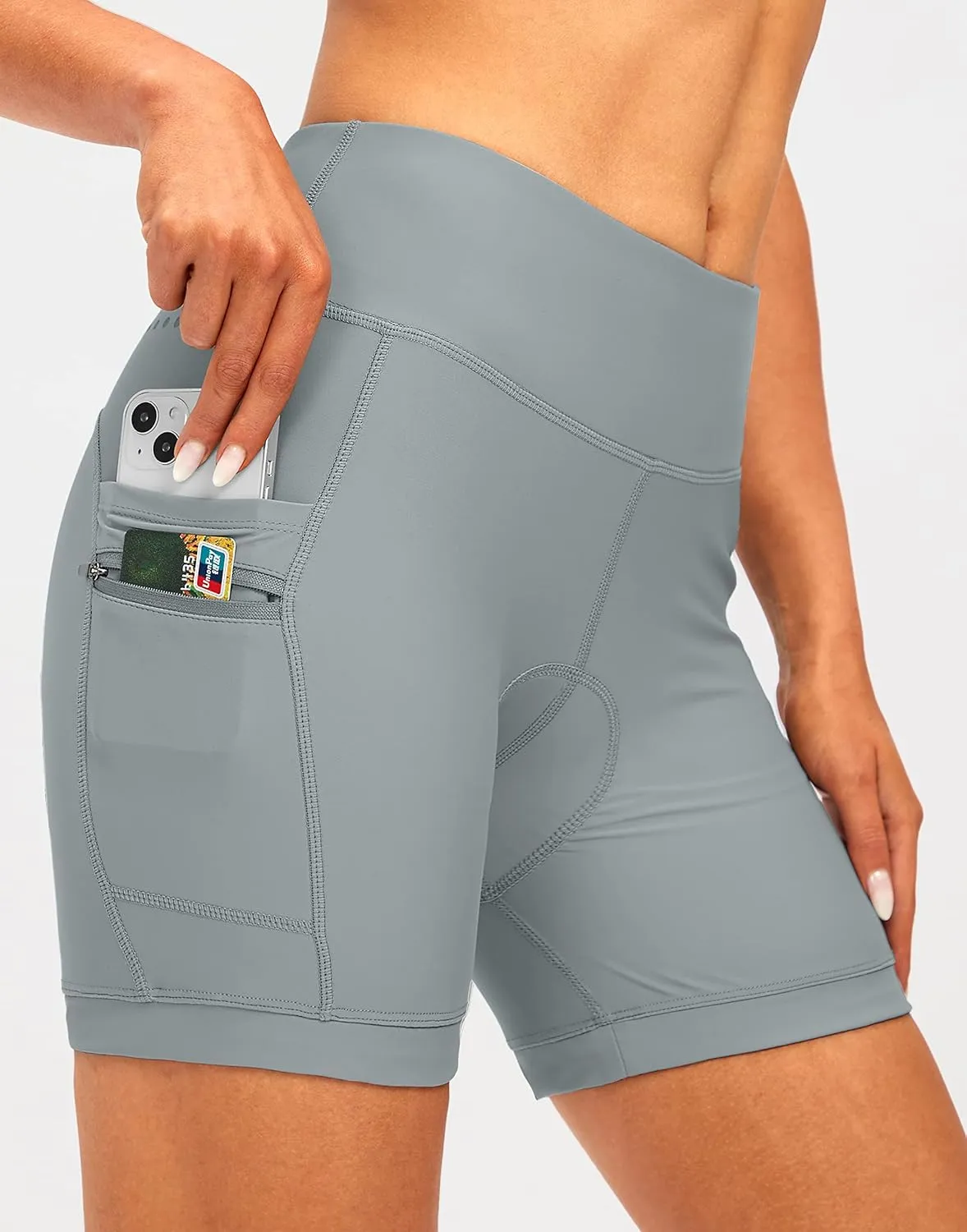 Women's 4D Padded Bike Shorts 5"/7" Riding Underwear Cycling Bicycle Road Biking Cycle Shorts for Women Zipper Pockets