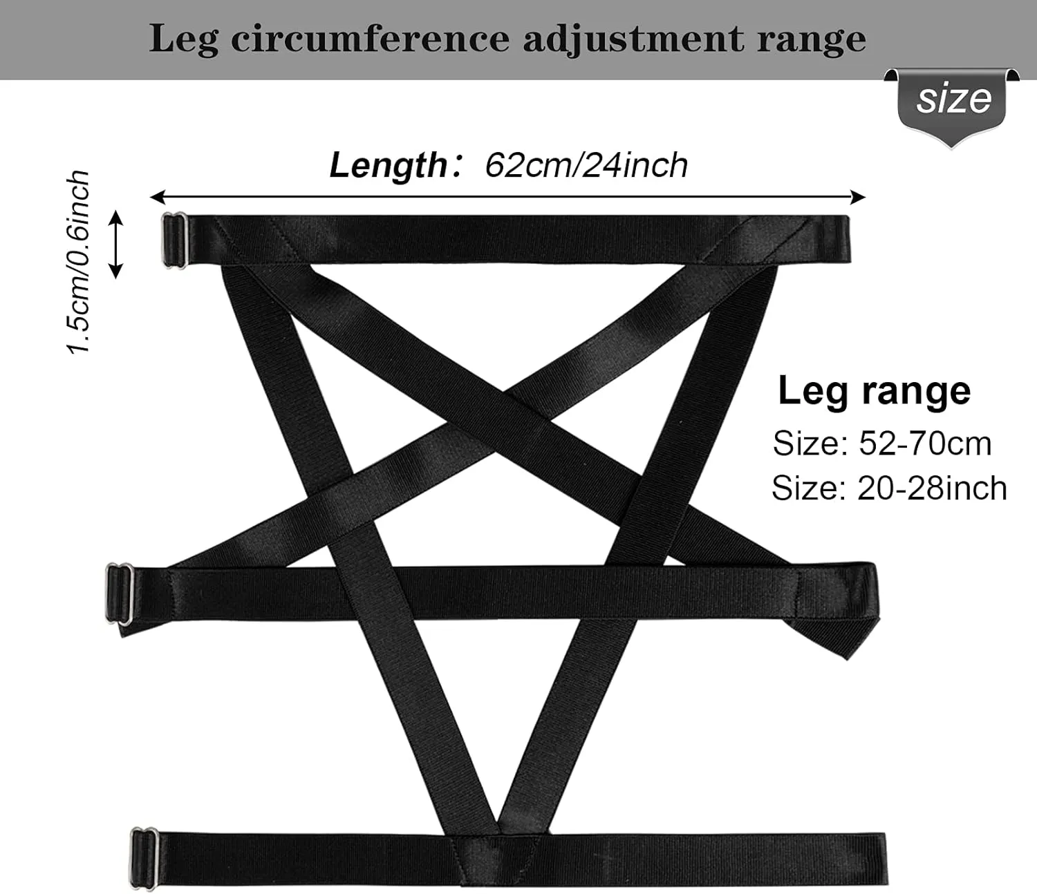 Women's Body Harness Pentagram Star Leg Loop Suspender Belt Thigh Cage Garter Belt Punk Goth Carnival Dance Costume