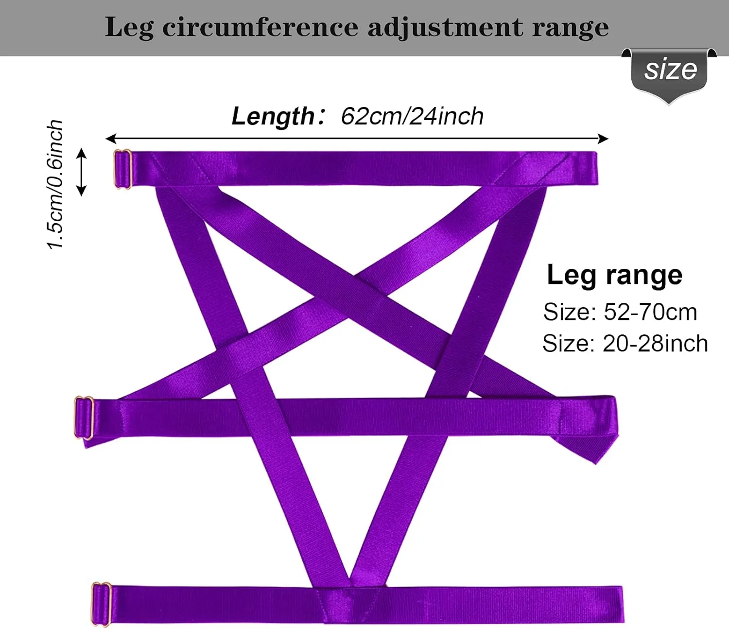 Women's Body Harness Pentagram Star Leg Loop Suspender Belt Thigh Cage Garter Belt Punk Goth Carnival Dance Costume