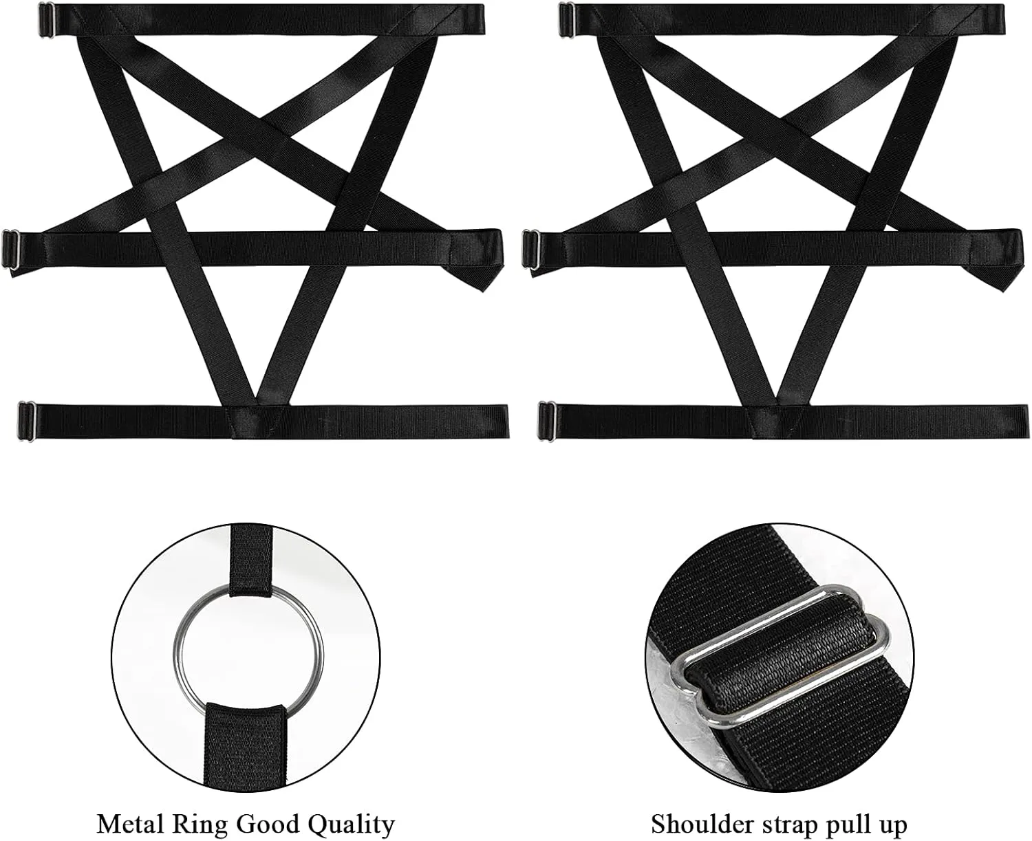 Women's Body Harness Pentagram Star Leg Loop Suspender Belt Thigh Cage Garter Belt Punk Goth Carnival Dance Costume
