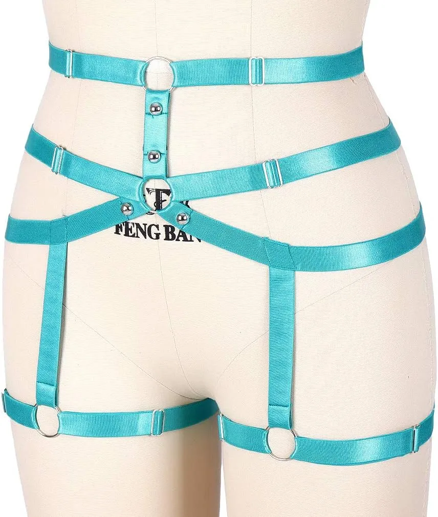 Women's Body Harness Punk Garter Leg Waist Dance Elastic Gothic Carnival Accessories
