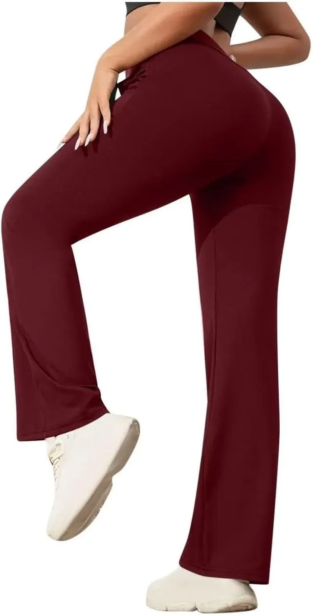 Womens Bootcut Dressy Pants Business Casual Work Pants with Pockets High Waist Stretchy Trousers Pull On Office