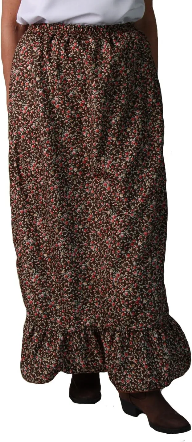 Women's Calico Pioneer Peasant Costume Skirt (Choose Color and Size)