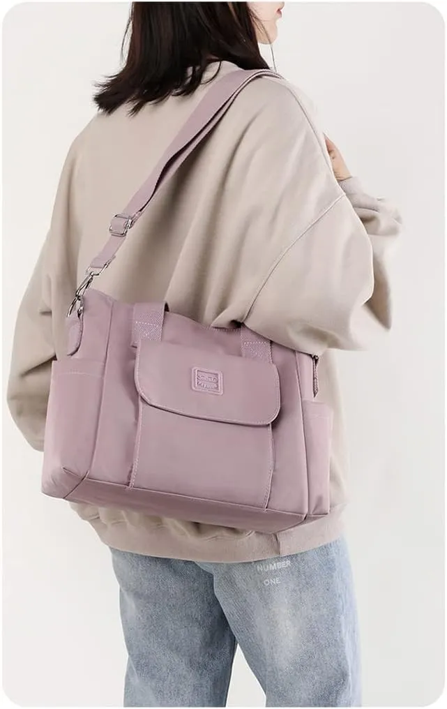 Women's Canvas Tote Bag Crossbody Satchel Bag Nylon Purse Shoulder Bag Hobo Bag Cute Large Size Casual Clutch