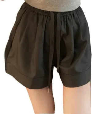 Women's Casual Comfort Shorts Loose Straight Elastic Waist Drawstring Casual Shorts