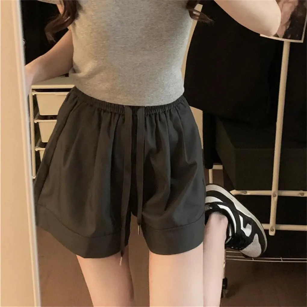 Women's Casual Comfort Shorts Loose Straight Elastic Waist Drawstring Casual Shorts
