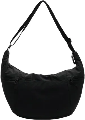 Women's Corduroy Crossbody Bags Casual Zipper Tote Handbags Sling Purse Crescent Shoulder Bag Satchel Work Gym