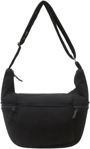 Women's Corduroy Crossbody Bags Casual Zipper Tote Handbags Sling Purse Crescent Shoulder Bag Satchel Work Gym