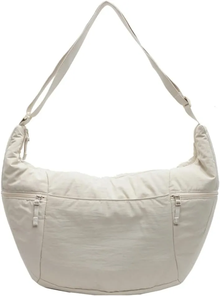 Women's Corduroy Crossbody Bags Casual Zipper Tote Handbags Sling Purse Crescent Shoulder Bag Satchel Work Gym
