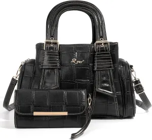 Women's Crocodile Pattern Handbag Set,woven leather for women Large Capacity Multi-layer 2024 new in crossbody bags