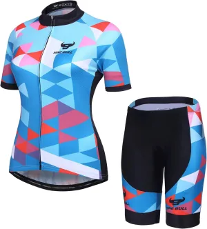 Women's Cycling Jersey Short Sleeve MTB Bike Clothing Road Bicycle Shirts Shorts Padded Pants