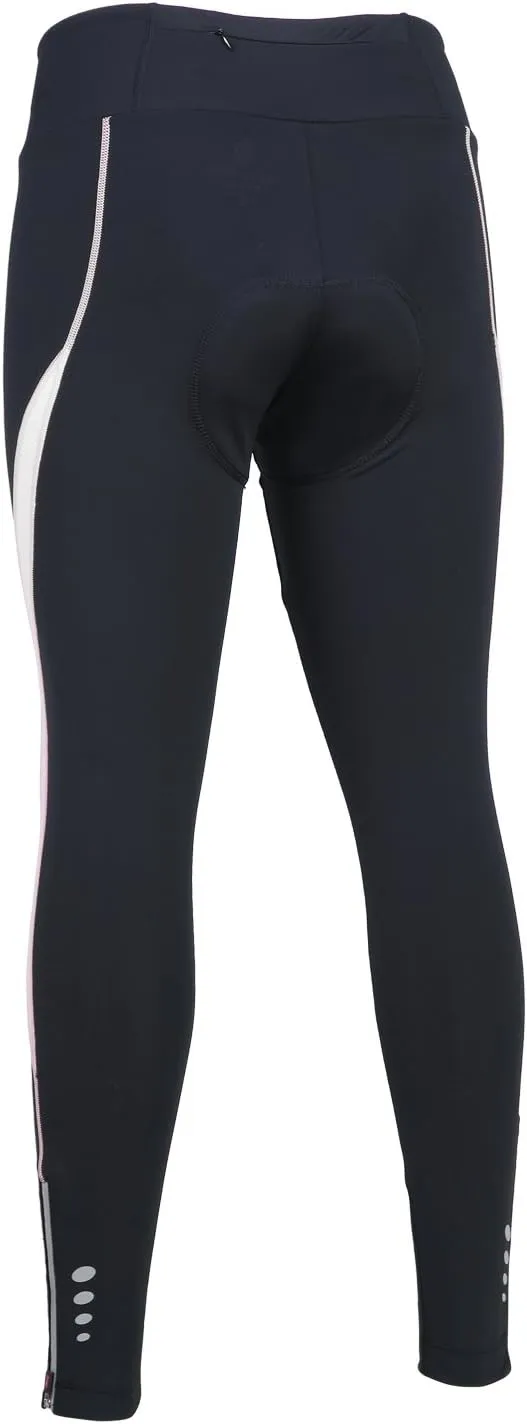 Women's Cycling Pants 3D Padded Compression Tight, Long Bike Bicycle Pants with Wide Waistband