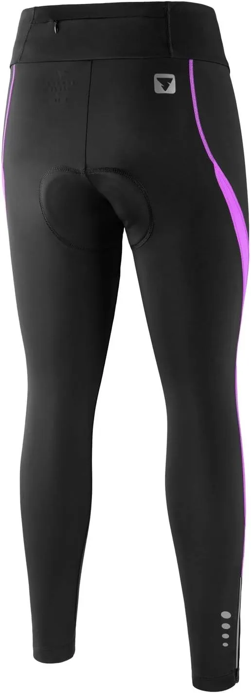 Women's Cycling Pants 3D Padded Compression Tight, Long Bike Bicycle Pants with Wide Waistband
