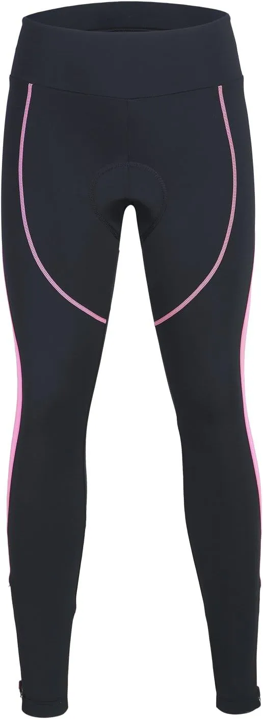 Women's Cycling Pants 3D Padded Compression Tight, Long Bike Bicycle Pants with Wide Waistband
