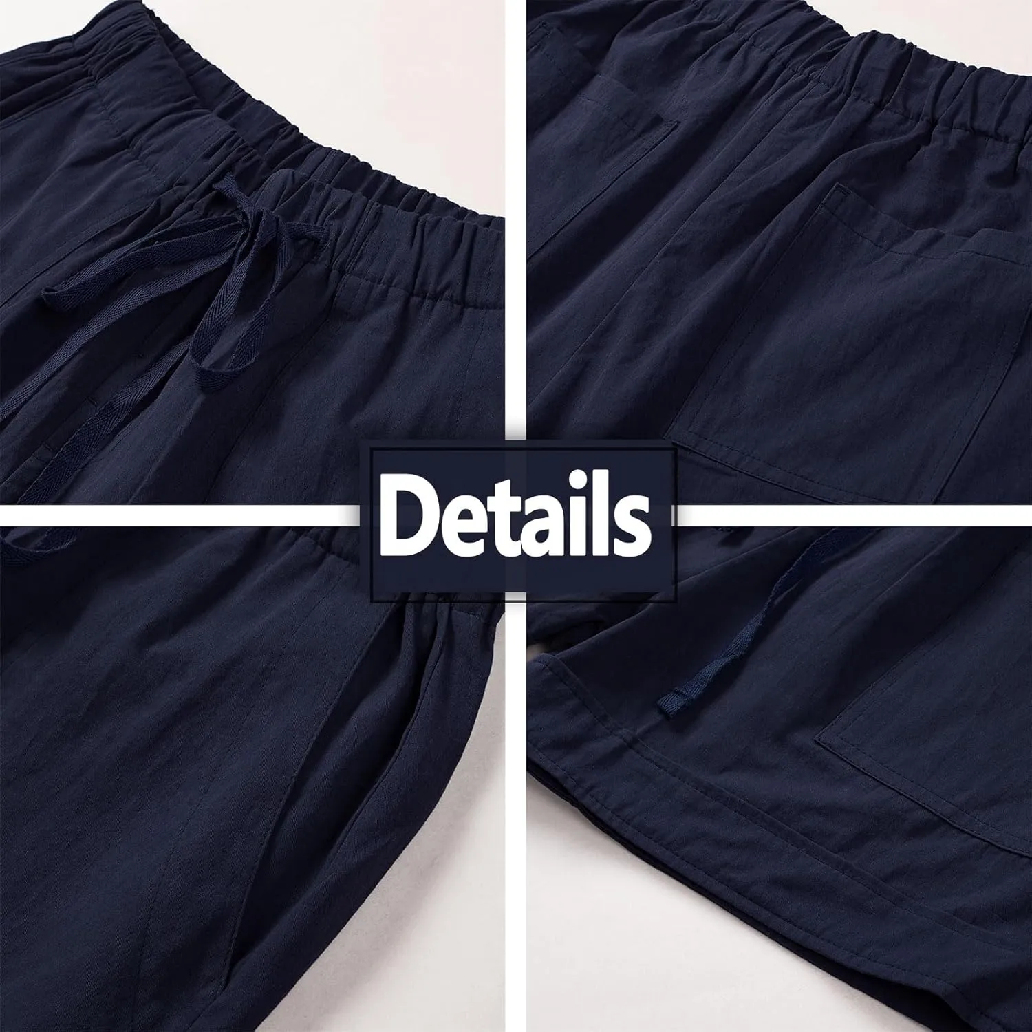 Womens Drawstring Shorts Summer Elastic Waist Casual Lightweight with Pockets