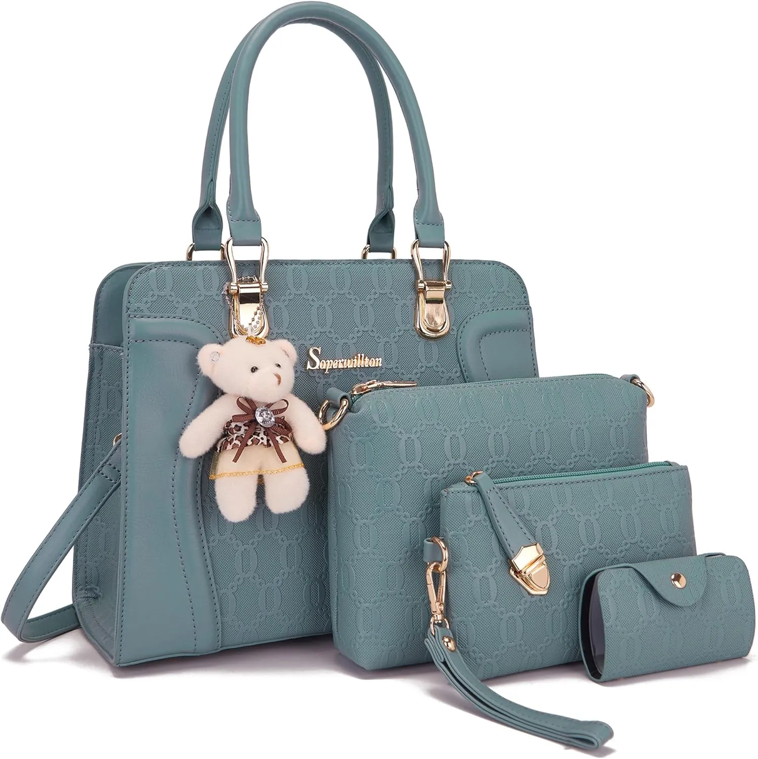 Women's Fashion Handbags Tote Bags Shoulder Bag Top Handle Satchel Purse Set 4pcs
