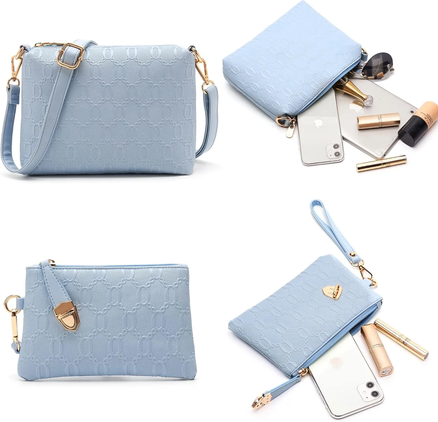 Women's Fashion Handbags Tote Bags Shoulder Bag Top Handle Satchel Purse Set 4pcs