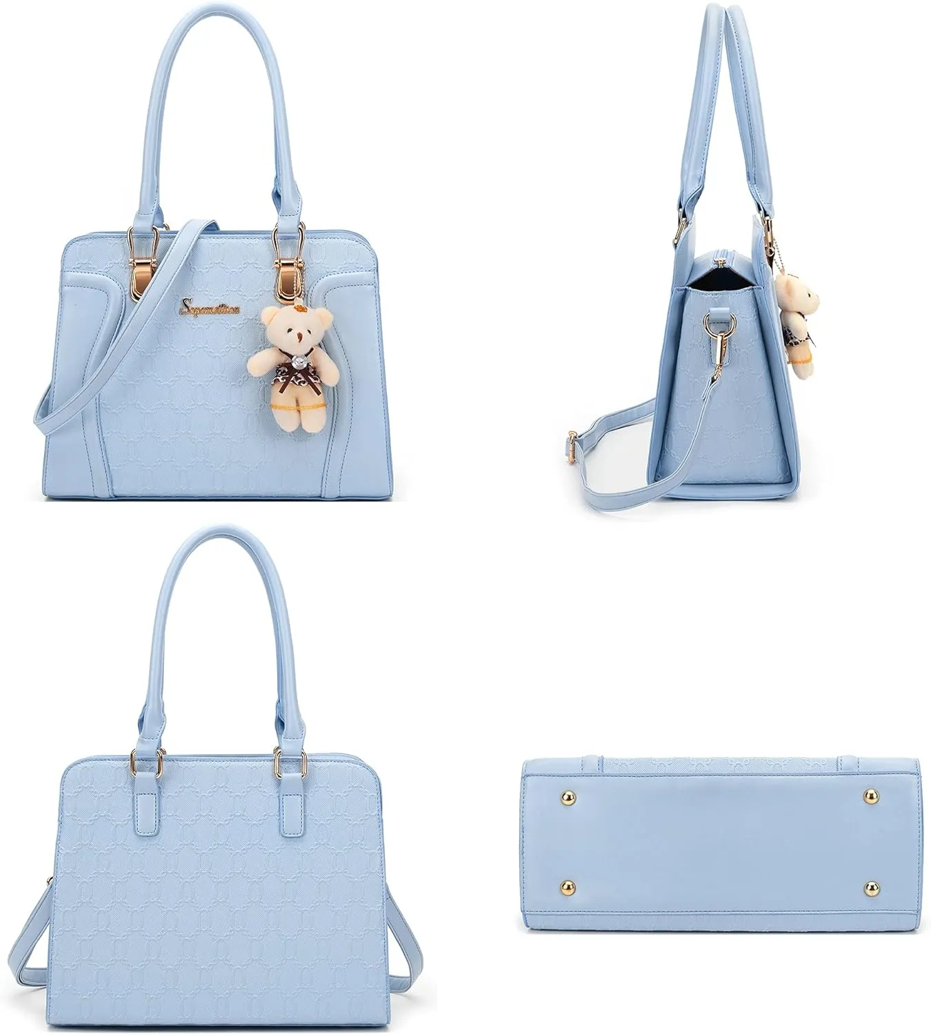 Women's Fashion Handbags Tote Bags Shoulder Bag Top Handle Satchel Purse Set 4pcs
