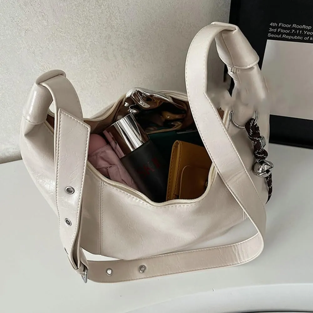 Womens Fashion Shoulder Crossbody Bag Soft pu leather Tote Purse Medium Dumpling Bag Y2k Satchel with zipper