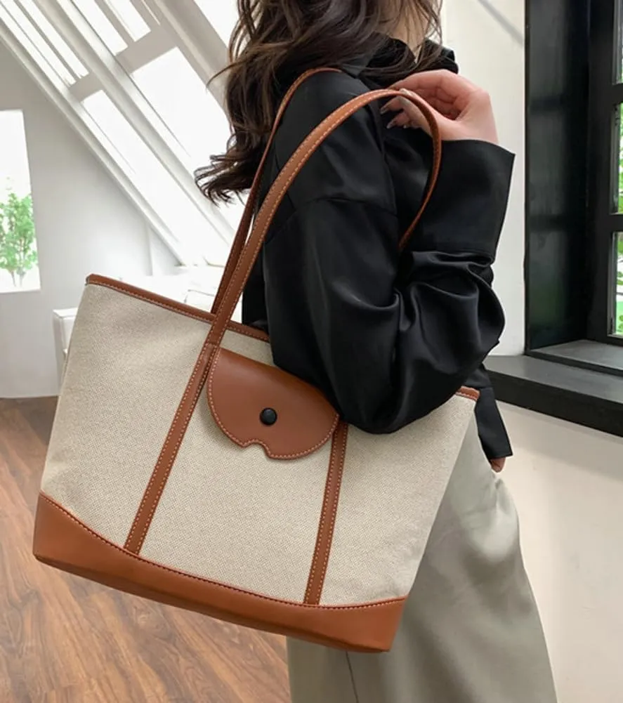 Women's Fashion Tote Bags Canvas Shoulder Bag Purse Large Handbeg Casual Work Travel Top Handle Satchel