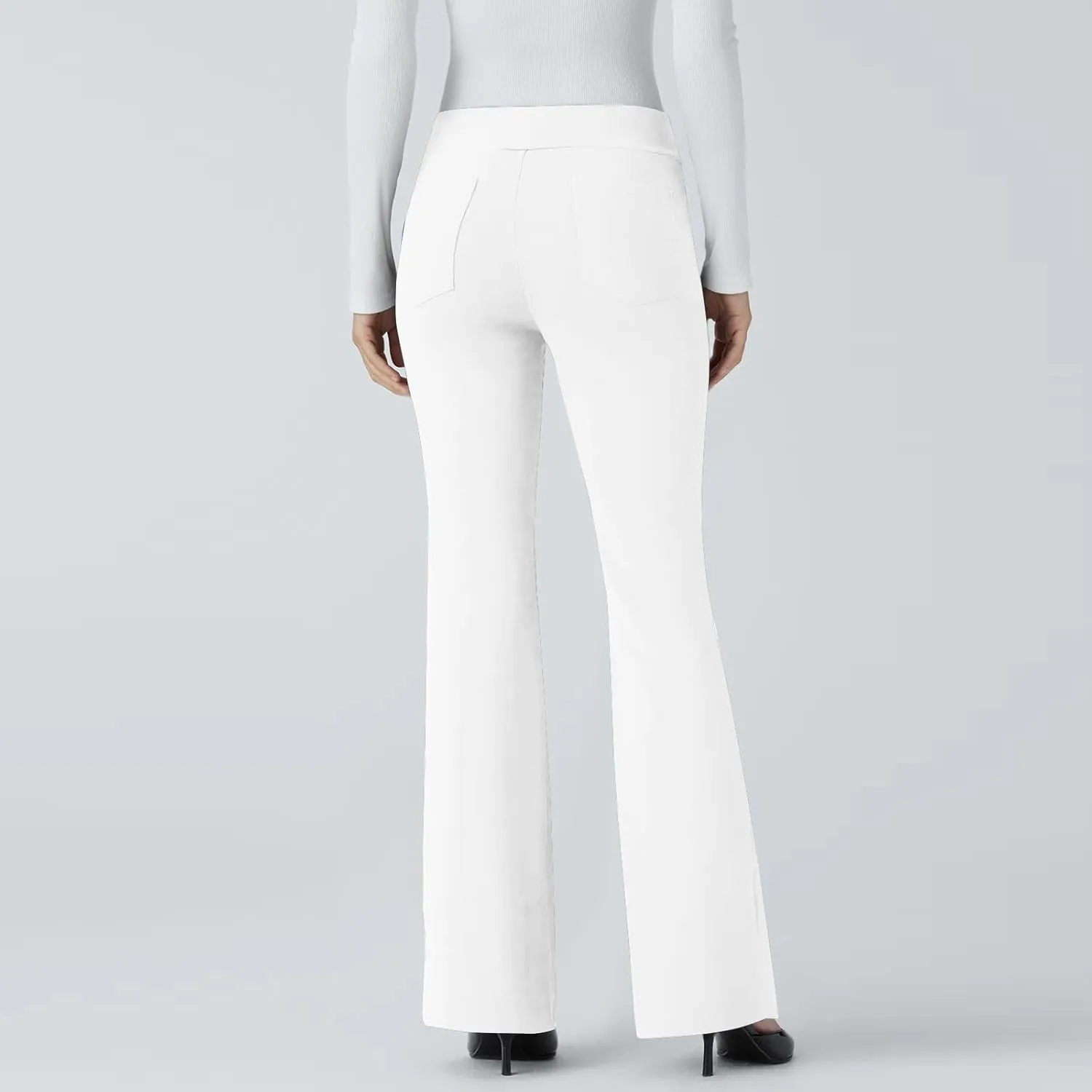 Women's Flare Leggings Bell Bottom Sweatpants Elastic High Waisted Casual Pants Solid Bootcut Yoga Trousers Streetwear