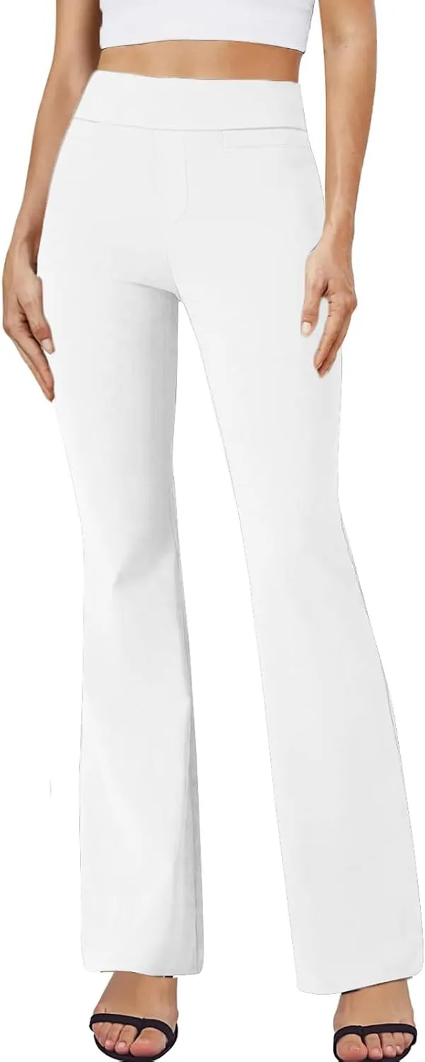 Women's Flare Leggings Bell Bottom Sweatpants Elastic High Waisted Casual Pants Solid Bootcut Yoga Trousers Streetwear