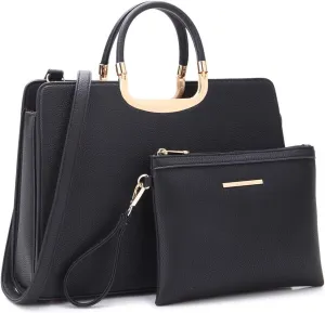 Womens Handbag Top Handle Shoulder Bag Tote Satchel Purse Work Bag with Matching Wallet