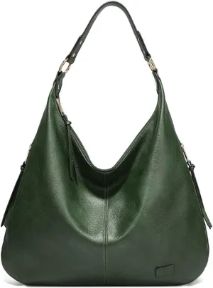 Women's Hobo Bag Soft PU Leather Tote Shoulder Bag Vintage Slouchy Handbag