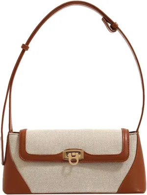 Women’s Hobo Handbag Canvas Trendy Shoulder Bag Purse Y2k Vintage Color Block Street Underarm Bag 2025