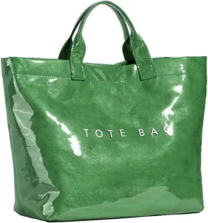 Women's Large PVC Tote Bag Letters Print Handbags Kraft Paper Shoulder Bag Clear Shopping Hobo Bag