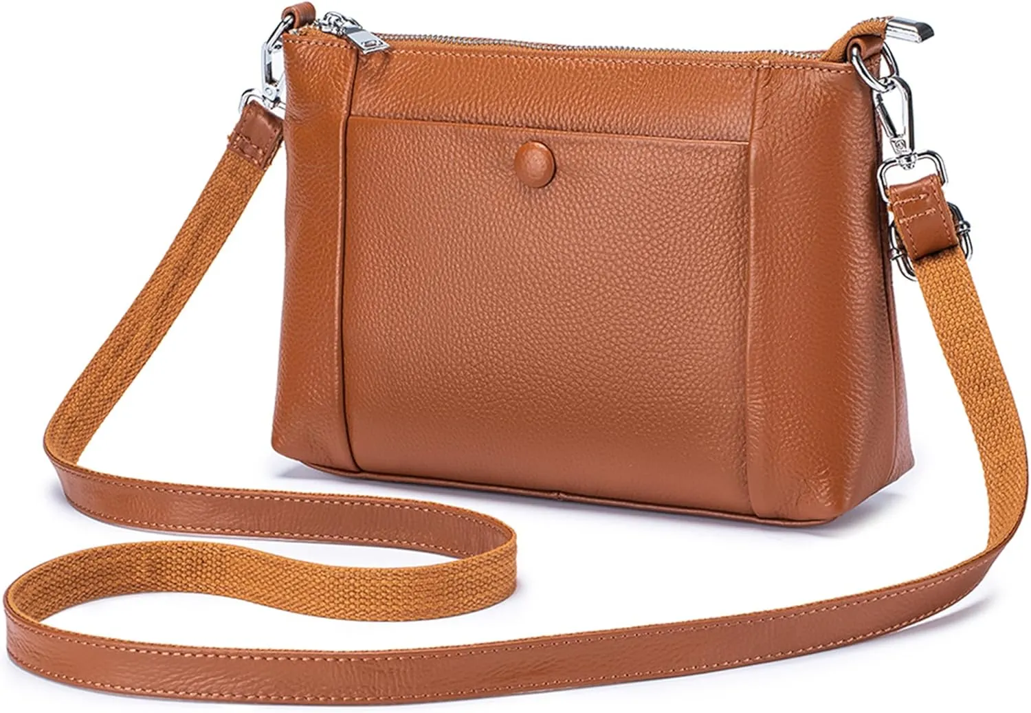 Women's Leather Satchel, Shoulder Bag for Women, Soft Genuine Leather Crossbody Purses with Zipper Closure