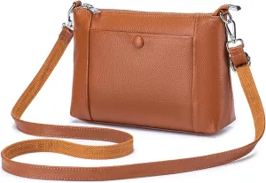 Women's Leather Satchel, Shoulder Bag for Women, Soft Genuine Leather Crossbody Purses with Zipper Closure