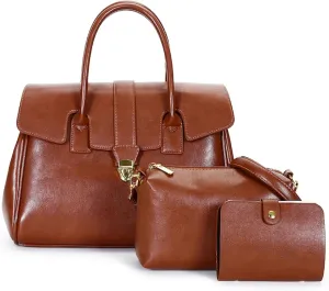 Women’s Leather Satchel Tote Bag, Large Top Handle Handbag, Trendy Work Bag, Doctor Bag Purse