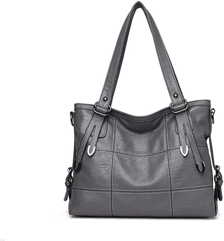 Womens Leather Top Handle Satchel Purse, Tote Handbag Large Capacity Shoulder Bag