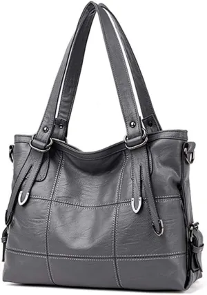 Womens Leather Top Handle Satchel Purse, Tote Handbag Large Capacity Shoulder Bag