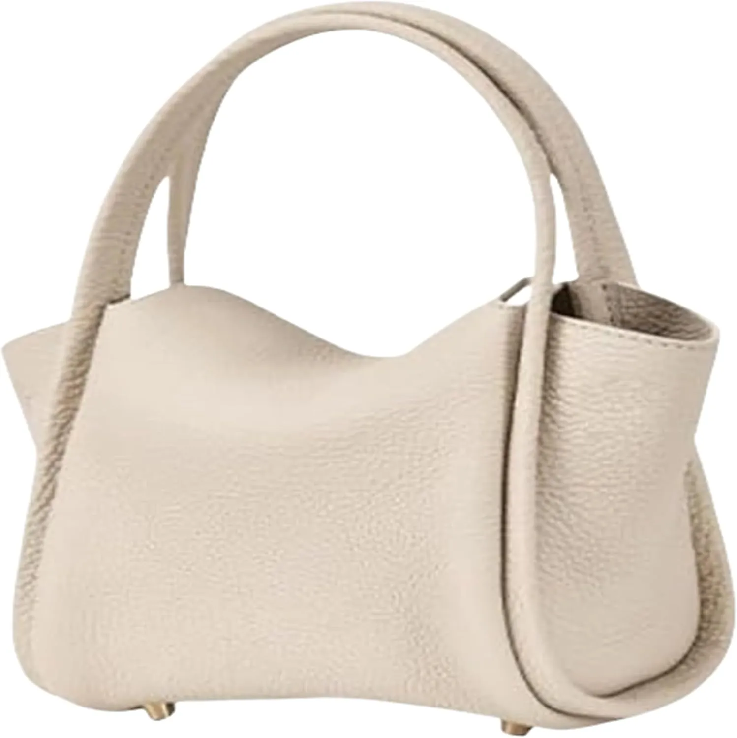 Womens Mini Cowhide Leather Bucket Bag Classic Shoulder Light Handbag Crossbody Fashion Wallet Slouchy High end Satchel