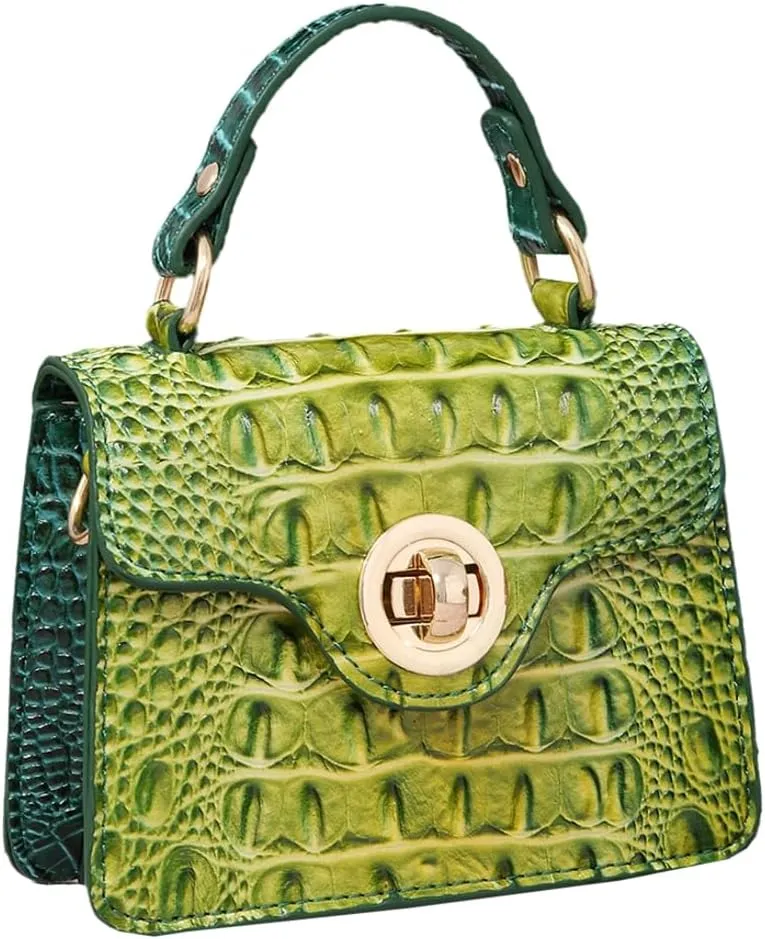 Womens PU Leather Crossbody Shoulder Bags Designer Crocodile Purse Small Totes Satchel Vintage Handbag Evening Clutch