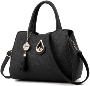 Womens Purses and Handbags Shoulder Bag Tote Tassel Crossbody Top Handle Satchel Bags with Lock Fringe Pendant