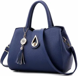 Womens Purses and Handbags Shoulder Bag Tote Tassel Crossbody Top Handle Satchel Bags with Lock Fringe Pendant