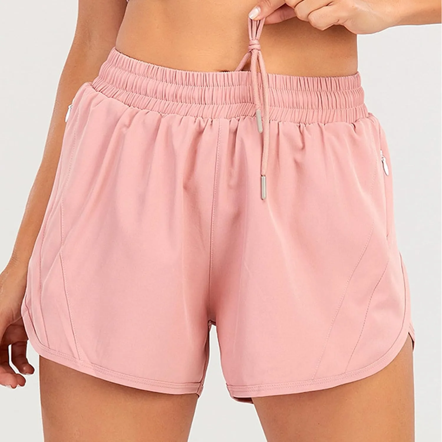 Womens Shorts Casual Drawstring Elastic Waist Running Pants Loose Drawstring Solid Color Athletic Beach Shorts