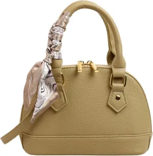 Women's Small Satchel Purse, Classic Double Zip Top Handle Dome Bag with Cute Bow Bag,Gift for Women and Girls