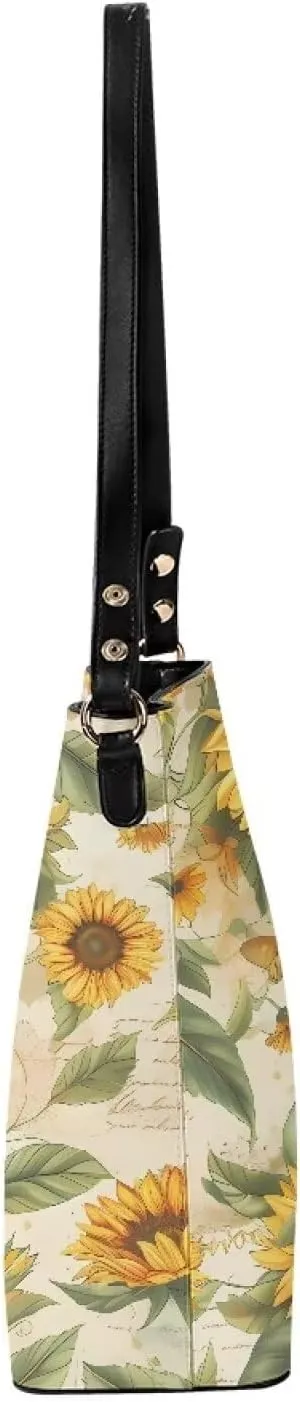 Women's Soft Leather Bucket Tote Bag Retro Hobo Handbag for Outdoors