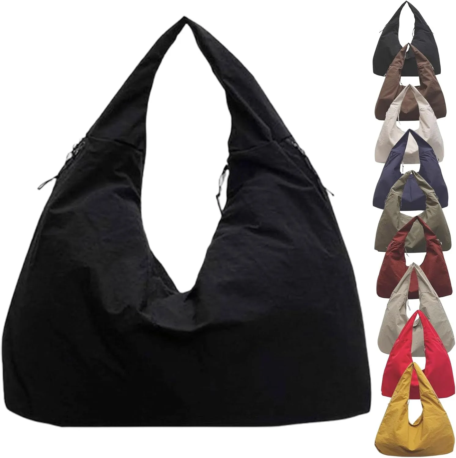 Women's Solid Color Textured Draped Tote Bag, Big Capacity Minimalist Versatile Shoulder Bag,New and Versatile