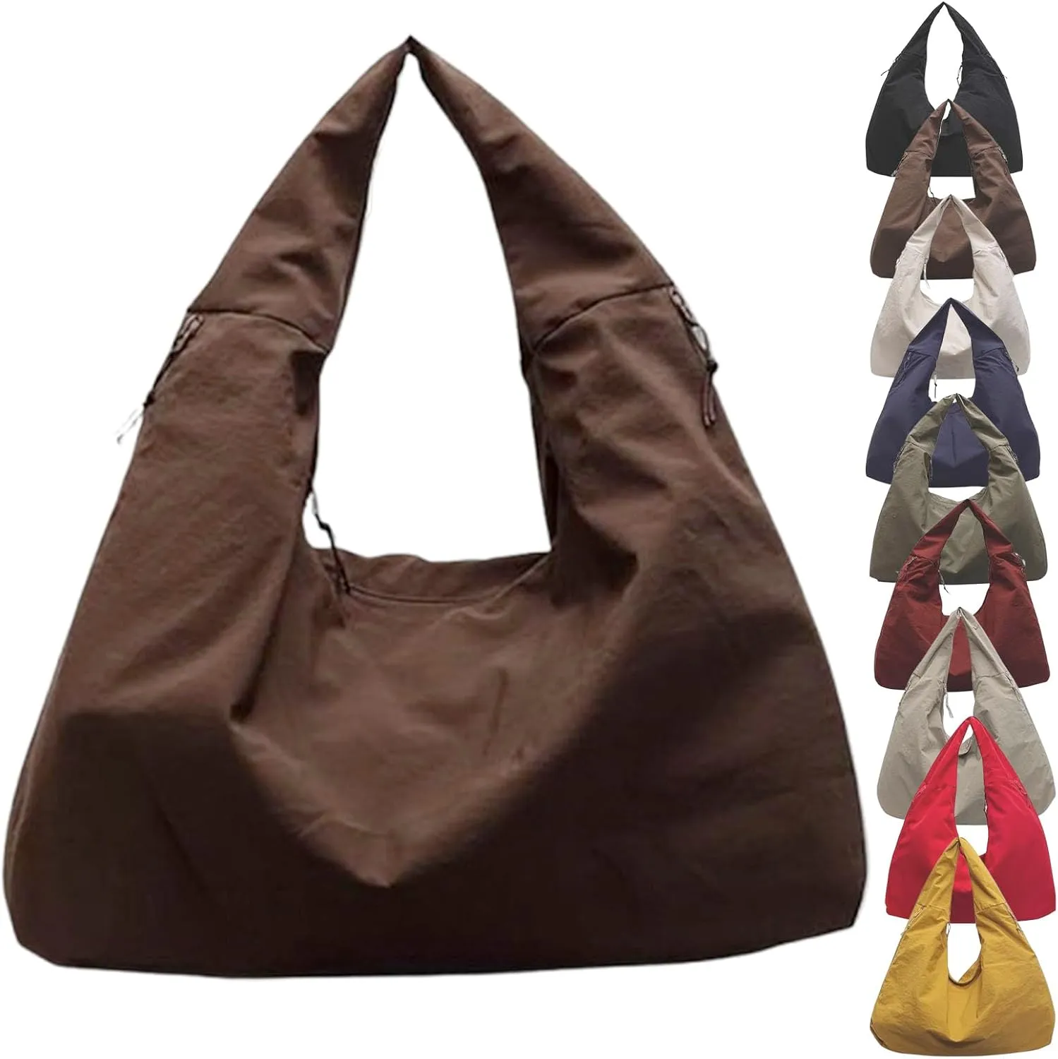 Women's Solid Color Textured Draped Tote Bag, Big Capacity Minimalist Versatile Shoulder Bag,New and Versatile